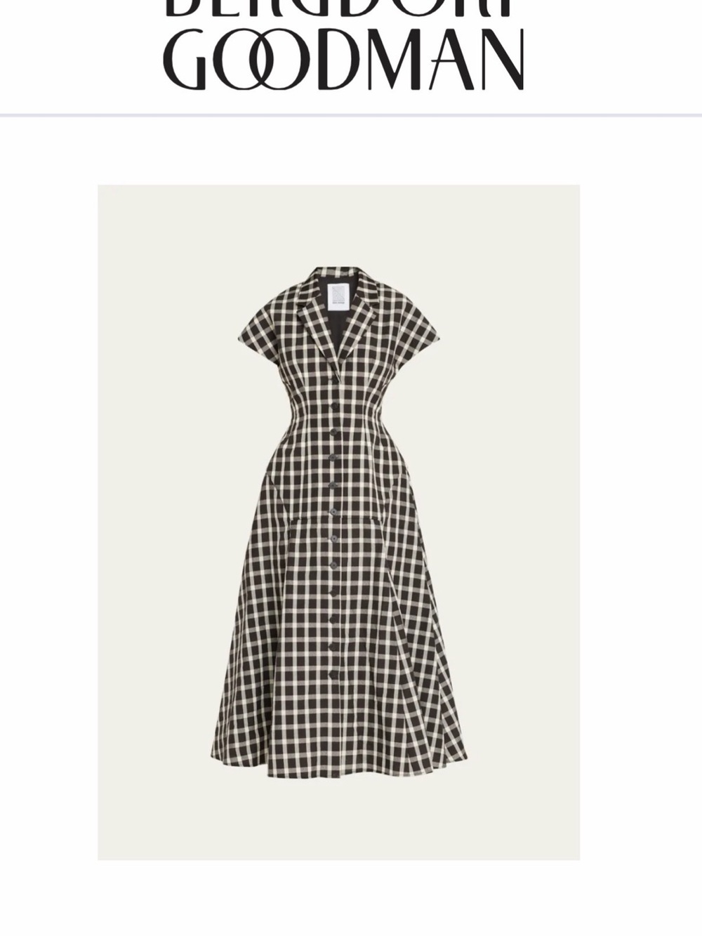 Rosie Assoulin Plaid Button-Front Fit & Flare Dress w boning - Picture 9 of 12